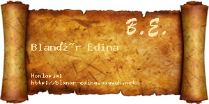 Blanár Edina névjegykártya