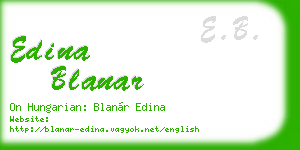 edina blanar business card